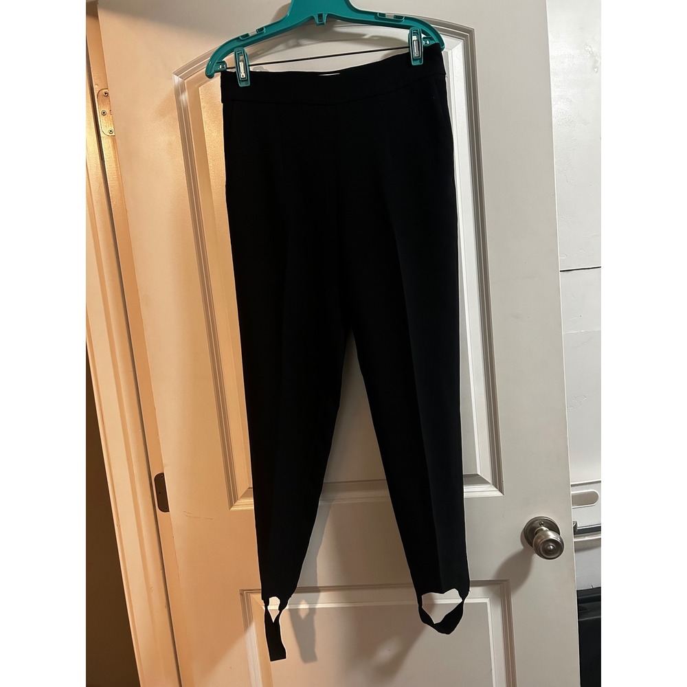Brochu Walker Black Stirrup Trousers High Waist Tapered Pants Small